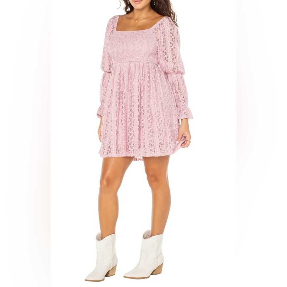 Celebrity Pink Women's and Long Sleeve Lace Mini Dress
